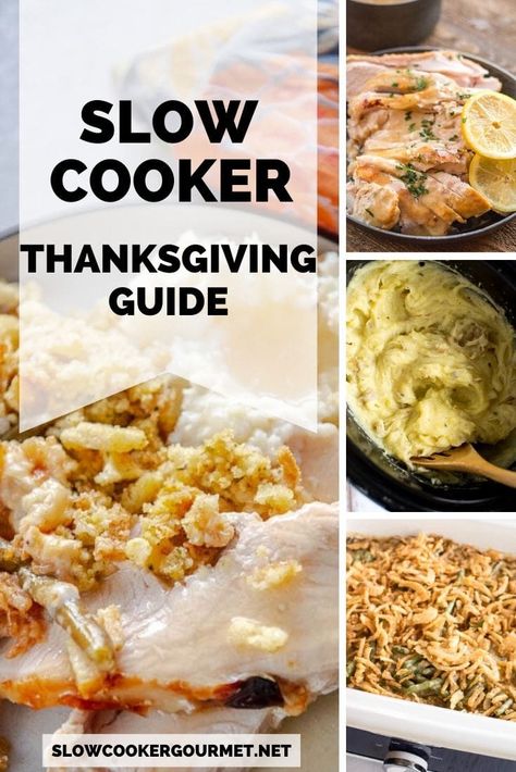 Whether you are hosting Thanksgiving Dinner for the 1st, 5th or 20th time, my Ultimate Guide to Thanksgiving Dinner will help you streamline cooking, reduce stress, and have a more relaxing Thanksgiving holiday! #thanksgiving #turkey #mashedpotatoes Low Calorie Slow Cooker Recipes, Thanksgiving Slow Cooker, Slow Cooker Turkey, Thanksgiving Dinner Recipes, Healthy Holiday Recipes, Berry Pie, Thanksgiving Dishes, Easy Slow Cooker Recipes, Dump Cake