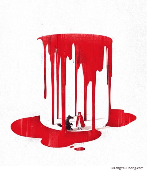 Tang Yau Hoong, Red Riding Hood Art, Negative Space Art, Affiches D'art Déco, Graphisches Design, Space Illustration, Plakat Design, Space Images, Powerful Art