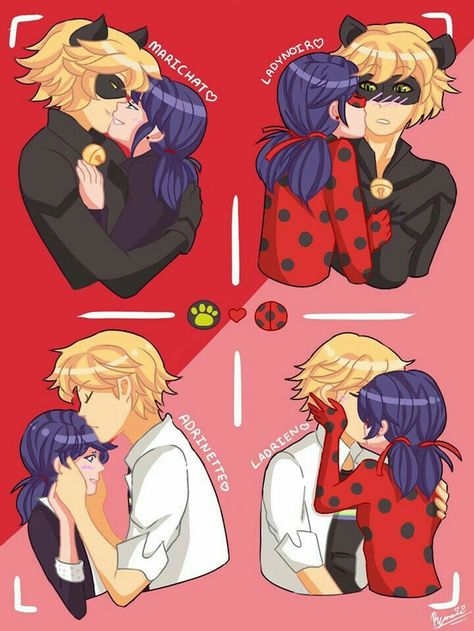 #MLB | Adrien X Marinette X Cat Noir X Ladybug Marichat Sin, Ladybug E Catnoir, Ladybug Und Cat Noir, Miraculous Ladybug Kiss, Marinette Ladybug, Ladybug Art, Ladybug And Cat Noir, Ladybug Wallpaper, Miraculous Ladybug Memes