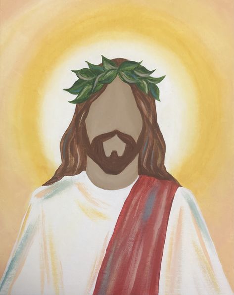 Jesus Painting Easy, Christian Art Painting, Christian Canvas Paintings, Christian Drawings, Mini Toile, Jesus Drawings, Jesus Christ Artwork, Jesus Christ Art, Simple Canvas Paintings