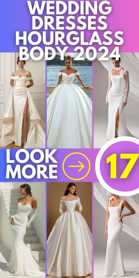 Best Wedding Dresses for Hourglass Body 2024: Discover the best wedding dresses for the hourglass body in 2024, tailored for curvy figures. This collection offers a variety of shapes and styles, from Indian types to summer gowns. Each dress is designed to enhance the shape, with options in red and black aesthetics. Hourglass Bridal Gown, Hour Glass Figure Wedding Dress, Wedding Dresses For Triangle Body Shape, Wedding Dress Shapes For Body Types, Elegant Wedding Dress For Petite Women, Hourglass Wedding Dress Body Shapes, Best Wedding Dress For Hourglass Shape, Best Wedding Dress For Body Type, Hourglass Figure Wedding Dress