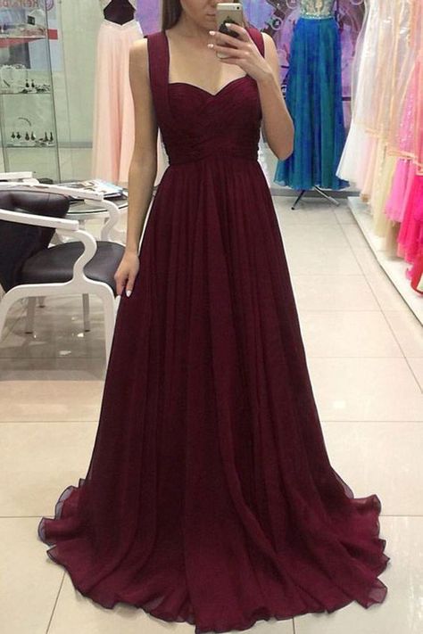 Prom Dresses Long A Line, Long Elegant Prom Dresses, Prom Dress A Line, Simple Evening Dress, Burgundy Evening Dress, Prom Dresses Simple, Prom Dresses Elegant, Elegant Prom, Elegant Bridesmaid Dresses