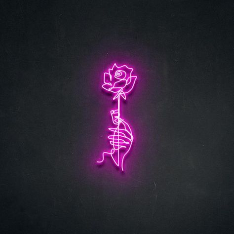 Rose Neon Sign, Pink Neon Wallpaper, Neon Beach, Cool Neon Signs, Pink Neon Sign, Neon Rose, Neon Quotes, Neon Wall Art, Neon Backgrounds