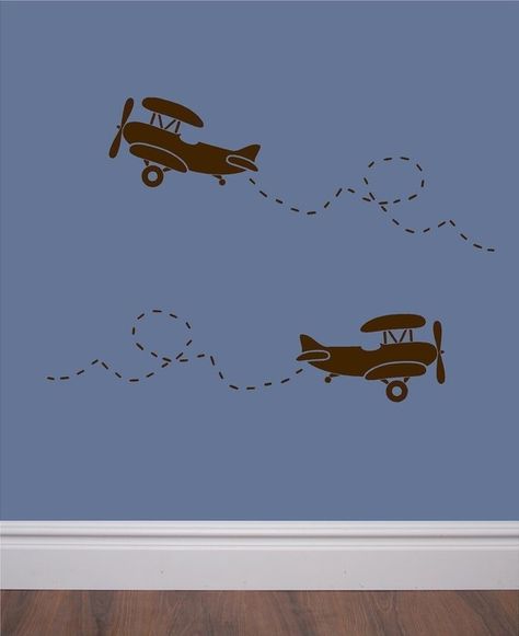 Retro aeroplane vinyl stickers Burns Night Crafts, Airplane Boys Room, Trip Room, Airplane Room, Retro Airplane, Airplane Nursery, Aviation Decor, Airplane Wall, Toddler Bedrooms