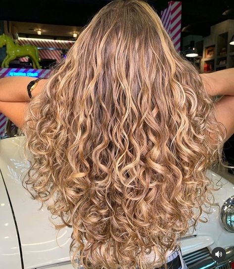 Balayage 2b Hair, Highlight Blonde Curly Hair, Light Brown Blonde Curly Hair, Natural Balayage Curly Hair, Highlights For Dirty Blonde Hair Curly, Blond Highlights Wavy Hair, Blond Curly Highlights, Balayage Hair Curly Natural, Honey Blonde Wavy Hair