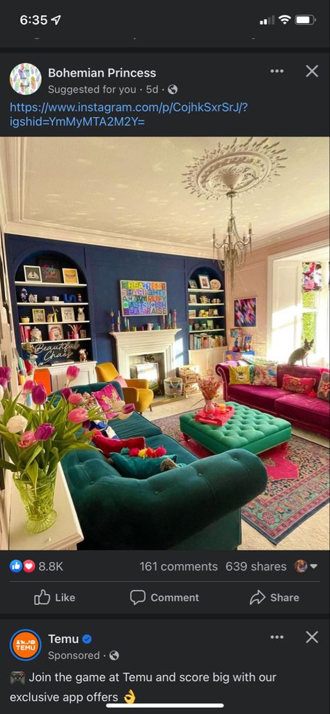 Jewel tone living room Jewel Tones Color Palette Living Room, Valspar Jewel Tones, Jewel Tone Accent Chairs, Jewel Town Living Room, Jewel Tone Sitting Room, Mid Century Modern Living Room Jewel Tones, Jewel Tone Studio Apartment, Jewel Tone Hallway, Eclectic Jewel Tone Living Room