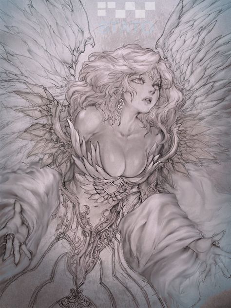 ArtStation - 05, Stato Ozo An Angel, A Drawing, Follow Us, Angel, Paintings