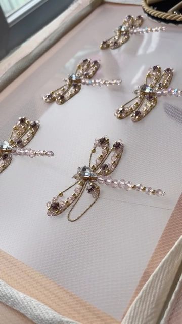 3d Embroidery Haute Couture, Embroidered Dragonflies, Sewing Rhinestones, Dragonfly Embroidery, Embroidery Animals, Sheep Design, Tambour Beading, Gold Work Embroidery, Stitch Sewing