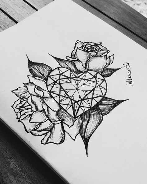 #roses #heart #diamond #design #tattoo #idea #inklemonette #ink #instatattoo #instaink #blackandwhite #nature #jewels #gemstone Diamond Tattoo Design, Diamond Heart Tattoo, Diamond Tattoo Designs, Diamond Tattoo, Crystal Drawing, Diamond Tattoos, Best Tattoo Ideas, Dream Catcher Tattoo, Diamond Drawing