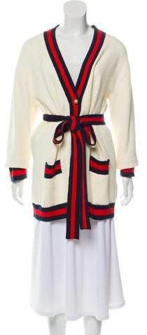 Gucci 2017 Blind for Love Cardigan Gucci Blind For Love, Gucci 2017, Gucci Cardigan, G Logo, Belted Cardigan, Accessories Jacket, Shirt Accessories, Hoodie Dress, Sweater Accessories