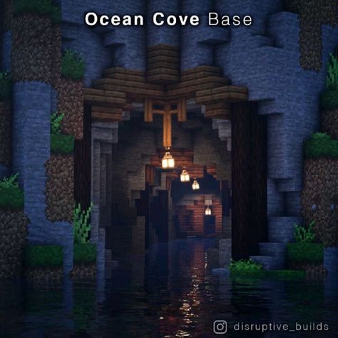 12.9 mil Me gusta, 84 comentarios - disruptive / Minecraft Builder (@disruptive_builds) en Instagram: "I made a base inside of an Ocean Cove! Sail in with a boat and dock at the entrance and you will…" Disruptive Builds, Minecraft Balcony, Minecraft Cave House, Minecraft Building Designs, Minecraft Underwater, Minecraft Underground, Minecraft Kingdom, Minecraft Houses Blueprints, Cove Base