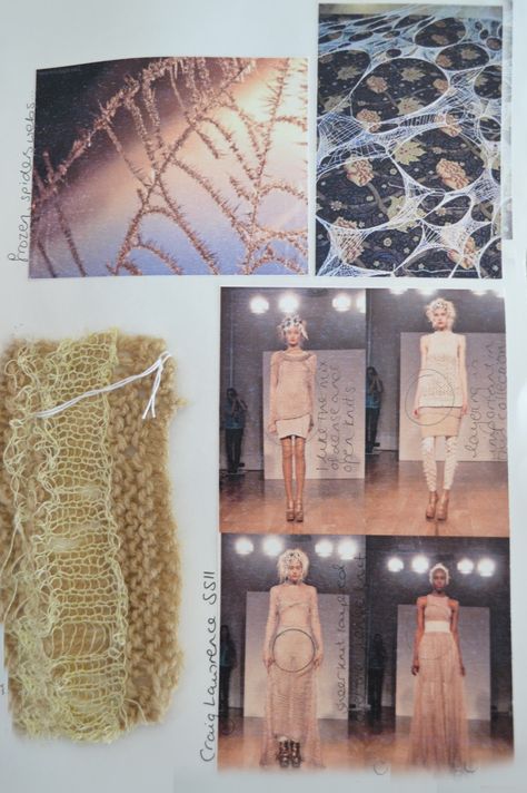 Fashion Sketchbook knitwear design - fragile natural forms; cobwebs // Beth Naomi Mccallum Experimental Knitwear, Knitwear Fashion Design, Sketchbook Layout, Fashion Design Sketch, Thread & Yarn, Fashion Sketchbook, Glam Hair, Plant Dyes, Knitwear Fashion