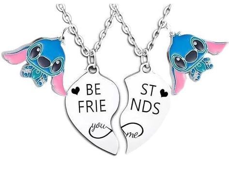 PRICES MAY VARY. Gem type: No Gemstone Item weight: 0.05 pounds Style: 卡通 Material: Stainless Steel Theme: Cartoon Metal type: Stainless Steel Lilo And Stitch Stuff, Birthday Gifts For Daughter, Stitch Necklace, Stitch Birthday, Bff Necklace, Matching Friend, Stitch Stuff, Necklace Friendship, Birthday Necklace