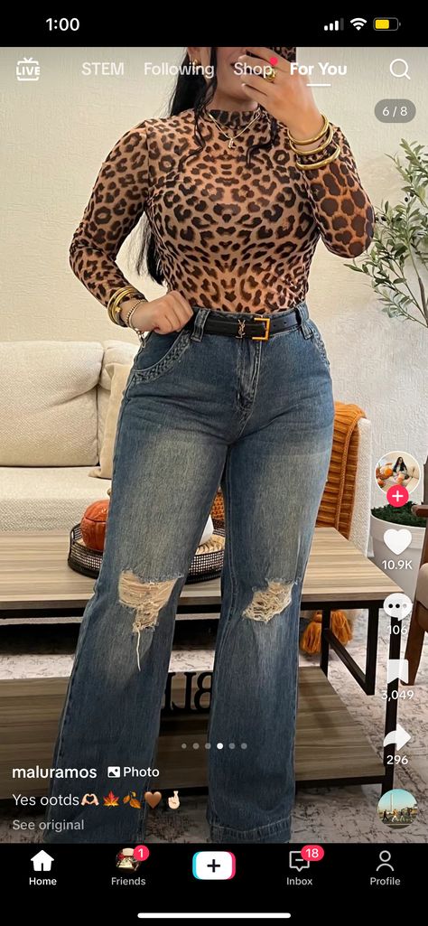 Cheetah Print Bodysuit Outfit, Cheetah Top Outfit, Printed Top Outfit, Cheetah Print Outfits, Outfits Black Women, Cheetah Print Top, Cheetah Top, Top And Jeans, Jeans With Heels