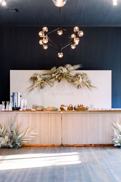 Pampas Grass And Palm Leaves, White Feather Decor, Angelic Wedding, Decor For Events, Bohemian Bar, Grass Backdrops, Leaves Photo, Blue Bar, White Bar