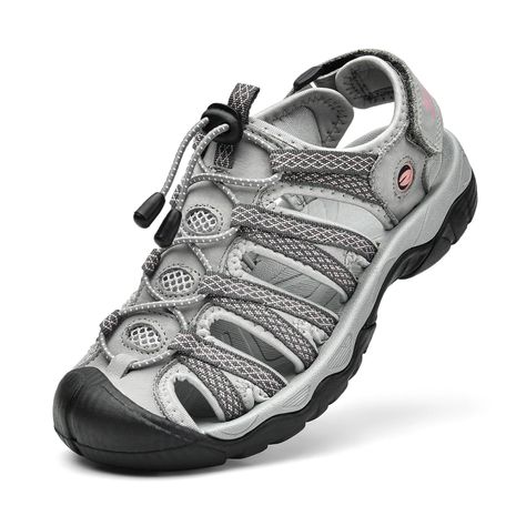 PRICES MAY VARY. Super Soft EVA Cushioned Women Sandals :The lightweight soft breathable upper with EVA midsole makes this closed-toe womens water shoes the right shoe for any summer adventure. Rubber Outsole Wear-Resistant Cushioning: Rubber sole material let this womens fisherman sandals have strong anti-skid and wear-resistant performance. Lightweight cushioning rubber, comfortable pace . Lightweight &Comfortable Walking Sandals: The slide sandals multi functional sole ensures reliable tracti Womens Water Shoes, Comfortable Walking Sandals, Womens Hiking, Water Shoes Women, Saltwater Sandals, Fisherman Sandals, Womens Sandals Summer, Hiking Sandals, Outdoor Sandals