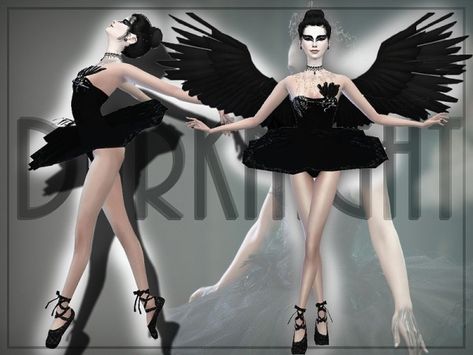 The Sims Resource: Black Swan by DarkNighTt • Sims 4 Downloads Sims 4 Controls, Black Swan Costume, Sims 4 Blog, Sims Baby, Sims Packs, The Sims 4 Pc, Sims 4 Anime, Sims 4 Teen, Sims 4 Dresses