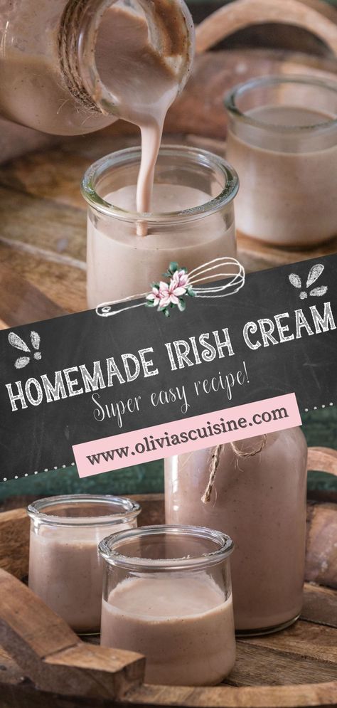 Irish Cream Recipe Drinks, Homemade Liqueur Recipes, Homemade Baileys Irish Cream, Baileys Irish Cream Recipes, Irish Cream Recipe, Homemade Baileys, Irish Coffee Recipe, Irish Cream Coffee, Homemade Irish Cream