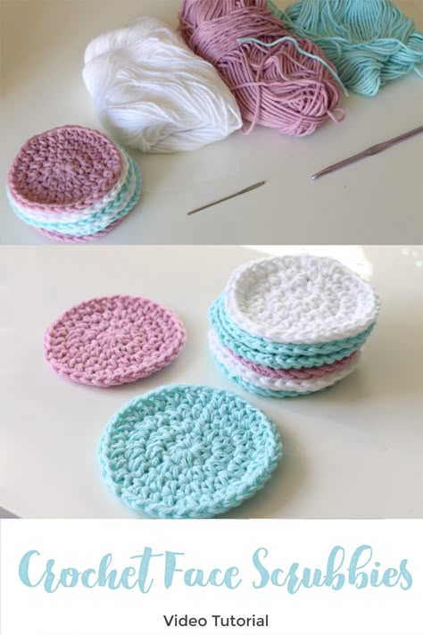 Cotton Crochet Face Scrubbies, Diy Face Scrubbies, Easy Face Scrubbies Crochet, Round Crochet Face Scrubbies, Crochet Round Face Scrubbie, Cotton Rounds Crochet, Crochet Heart Face Scrubbies, Crochet Cotton Face Rounds, Crochet Face Wipes