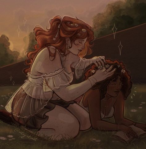 Mary And Lily, Warm Color Palette, Evans Art, Marauders Fan Art, Drawing Procreate, Lily Potter, All The Young Dudes, Lily Evans, Warm Colour Palette