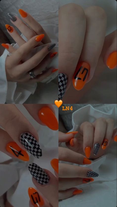 Mclaren Nails, Racing Nails, Lando Norris Mclaren, Sports Nails, Hello Nails, Vintage Nails, Simple Gel Nails, Nails Only, Toe Nail Designs