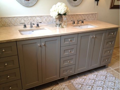 Sherwin Williams Tony Taupe cabinets Tony Taupe Cabinets, Sherwin Williams Tony Taupe, Tony Taupe, Taupe Cabinets, Taupe Bathroom, Taupe Kitchen, Contemporary Bathroom Lighting, Master Bath Vanity, Bathroom Makeovers