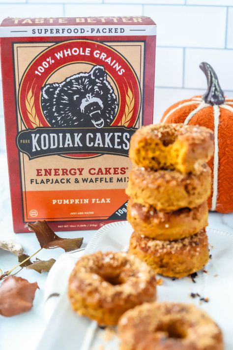 The Best and Easiest Pumpkin Donuts — Honest Grub, Honest Foodie Healthy Pumpkin Doughnut Recipe, Pumpkin Protein Donut Recipe, Protein Pumpkin Donuts Baked, Kodiak Donuts Recipe, Pumpkin Kodiak, Protein Donuts Recipe, Pumpkin Donut Holes, Protein Fluff, Fall Donuts