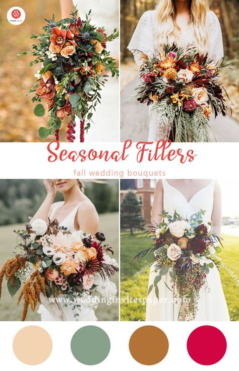 100+fall wedding bouquets---IY autumnal bridal bouquets for September, October and November,bridal bouquets October Wedding Dresses, Wedding Color Palette Summer, Fairy Wedding Dress, Bridal Bouquet Fall, Pnw Wedding, November Wedding, Fairy Wedding, Summer Wedding Colors, Fall Wedding Bouquets