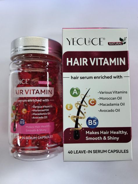 PRICES MAY VARY. 💖Hair Vitamins - Our hair vitamins serum oils capsule contains 40 capsules enriched with moroccan, macadamia, and avocado oil, and various vitamins(vitamins A C E Pro B5) to support damaged hair repair. 💖Nourish Your Hair - Our hair vitamin serum oils capsules penetrate deeply into the hair, providing instant repair which work to strengthen your hair, enhance its elasticity, and leave it with a luxuriously silky texture. 💖There's No Need to Rinse It Out - Hair Vitamin Capsule Macadamia Oil, Silky Texture, Hair Vitamins, Damaged Hair Repair, Moroccan Oil, Hair Serum, Hair Repair, Macadamia, How To Make Hair