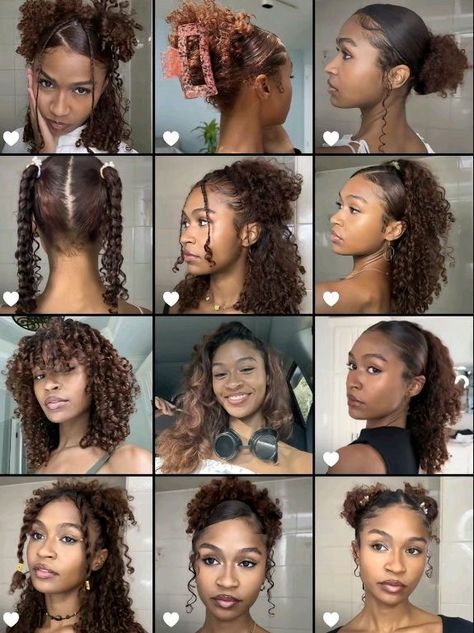 Quick Curly Hairstyles, Curly Hair Care Routine, Curly Hair Inspo, Natural Hair Ideas, Natural Hair Styles For Black, Curly Styles, Mixed Curly Hair, Curly Hair Hairstyles, Hair Styles For Black Women