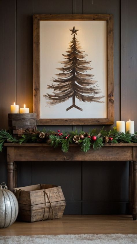 Discover beautiful rustic Christmas decor ideas for your living room with this simple modern and DIY approach Get inspired to create a cozy white Christmas atmosphere with natural and farmhouse country elements Easy living room decor ideas that will bring warmth and charm to your space Woodsy Christmas Decor, Cozy White Christmas, Easy Living Room Decor, Modern Rustic Christmas, Woodsy Christmas, Rustic Christmas Decor Ideas, Trendy Christmas Decor, Easy Christmas Decor Ideas, Easy Christmas Decor