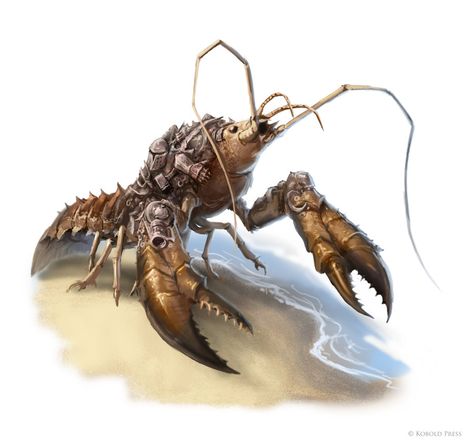 Shoreline Scrapper by https://www.deviantart.com/willobrien on @DeviantArt Lobster Monster, Insect Monster Concept Art, Crab Monster Fantasy Art, Giant Lobster, Crab Monster Art, Crab Monster Concept Art, Giant Centipede Monster, Fantasy Literature, Paintings Abstract