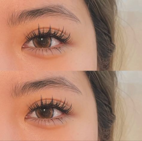 False Lashes Asian Eyes, Natural Eyelash Extensions Asian Eyes, Korean Lashes Extensions, Doll Eye Lash Extensions Asian, Lash Extensions To Make Eyes Look Bigger, Lash Extensions Hooded Asian Eyes, Eyelash Extensions Monolid Eyes, Thai Lash Extensions, Douyin Lash Extensions