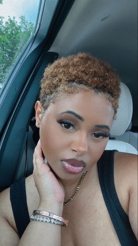 Black girl short big chop haircut. Honey blonde natural hairstyle. Black woman youtuber. Shorr hair makeup Blonde Short Haircut Black Women, Honey Blonde Short Hair Black Women, Short Blonde Hair Black Women, Honey Blonde Short Hair, Short Honey Blonde, Chop Haircut, Home Hobbies, Hairstyle Black, Blonde Haircut