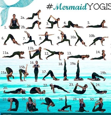 A month of mermaid yoga :) Mermaid Pose Yoga, Yoga Sanskrit, Vinyasa Yoga Sequence, Yoga Flow Sequence, Mermaid Pose, Yoga Nature, Yoga Time, Sup Yoga, Partner Yoga