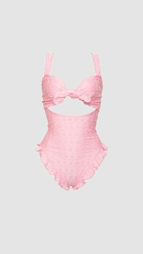 Women’s Frankie’s Bikinis Lucia Eyelet One Piece Colour Pink Pink Bikinis, Baithing Suits, Swimsuit Inspo, Pink Bathing Suits, One Piece Bathing Suit, Beach Girl, Summer Aesthetic, Bathing Suit, One Piece Swimsuit