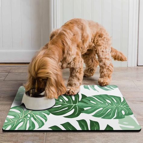 Dog Food Mats for Floors Super Absorbent, Pet Cat Food Mat - Non Slip Dog Bowl Mats for Food and Water, Eco-Friendly Boho Dog Placemats Feeding Mat Dog Mat For Food And Water, Dog Bowl Mat, Boho Dog, Dog Food Mat, Food Mat, Dog Bowl, Dog Mat, Dog Eating, Pet Cat