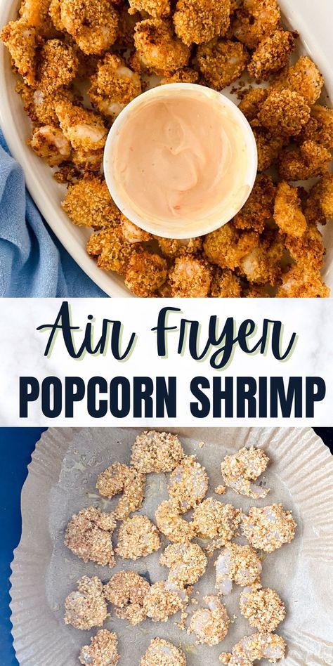 Looking for a healthier alternative to takeout popcorn fried shrimp? This easy air fryer popcorn shrimp recipe is just what you need! With a crispy panko breadcrumb coating and flavorful seasoning, these shrimp are perfect for a quick snack or appetize or as a main dish. Plus, cooking popcorn shrimp in the air fryer means they're lower in fat than traditional fried shrimp. Serve them with your favorite dipping sauce for a delicious and satisfying treat! #airfryerrecipes #popcornshrimp Popcorn Shrimp Recipe, Shrimp In The Air Fryer, Air Fryer Popcorn, Easy To Make Snacks, Southern Comfort Food, Popcorn Shrimp, Comfort Food Southern, Easy Air Fryer, Quick Snack