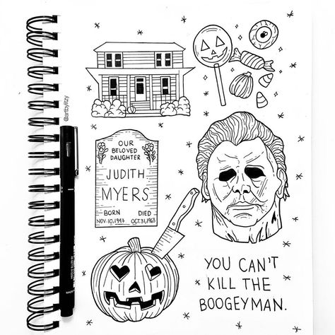 michael myers flash sheet ♡ b Horror Movie Flash Tattoo, Michael Myers Drawing, Flash Tattoo Sheet, Michael Myers Tattoo, Horror Sleeve, Horror Inspiration, Horror Tattoos, Horror Movie Tattoos, Tattoo Coloring Book