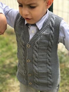 Braided Vest, Crochet Cardigan Tutorial, Baby Boy Vest, Toddler Vest, Trendy Cardigans, Kids Vest, Knit Vest Pattern, Crochet Baby Cardigan, Boys Vest