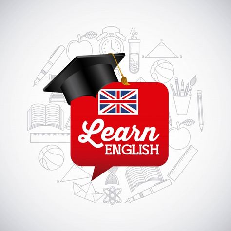 Learn english design | Premium Vector #Freepik #vector #banner #business #school #design Spoken English Poster Design, English Course Poster Design, Language Logo, English Wallpaper, English Tutor, English Logo, English Speaking Course, Abc Learning, English Posters