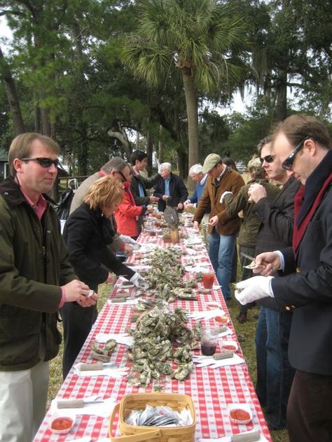 Oyster Roast Party Ideas, Oyster Roast Party, Lowcountry Boil, Low Country Boil Party, Southern Sides, Southern Soul Food, Pig Pickin, Ground Beef And Cabbage, Oyster Roast