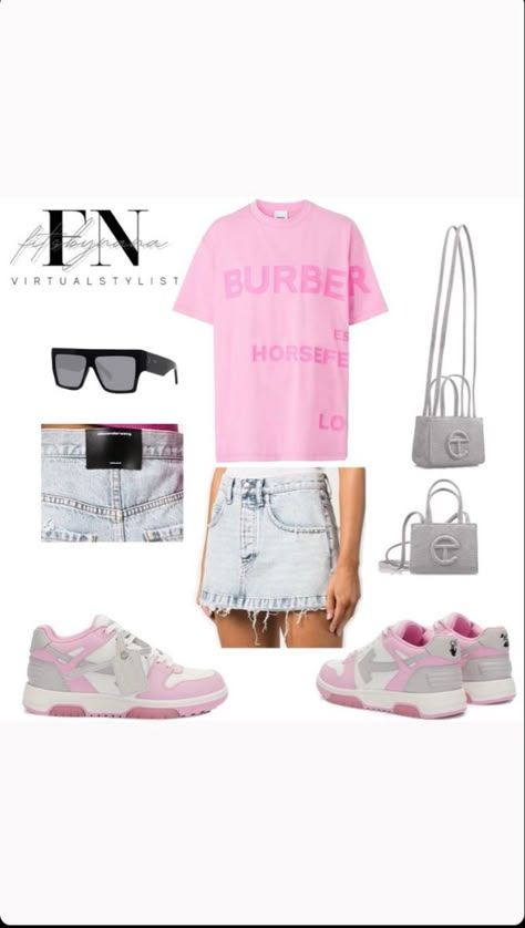 Pink Off White Shoes Outfit, Outfits With Off White Shoes, Off White Outfit Ideas, Off White Outfits, Off White Outfit, White Shoes Outfit, Denim Diy Clothes, Cute Clothing Stores, Fly Outfit