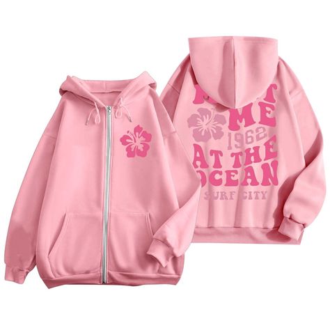 PRICES MAY VARY. 【Women's fashion hoodies & sweatshirts Material】: Women oversized Zip Up Hoodies is made of high quality Polyester and Cotton blend fabric, it is super soft, stretchy, breathable and skin-friendly, to keep you comfortable and relaxed all day, suitable for Spring, Summer and Autumn. 【Hoodies for teen girls - cute hoodies Feature】: Graphic Printed Zip Up Hoodies for women girls, long sleeve drop shoulder shirt top, full zipper sweatshirt, cuffs and hem, loose fit. The unique Graph Pink Palm Puff Hoodie, Christian Jackets, Oversized Hoodie Men, White Hoodie Women, Light Pink Hoodie, Oversized Zip Up Hoodie, Aesthetic Hoodies, Preppy Sweatshirts, Jesus Clothes