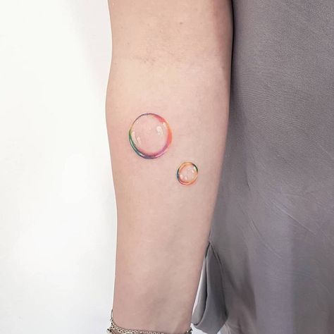 Bubble Tattoo Ideas, Harmony Tattoo, Bubble Tattoo, Pearl Tattoo, Science Tattoo, Purple Tattoos, 16 Tattoo, Nice Tattoos, Balloon Tattoo