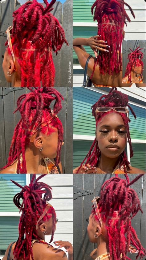 Dyed Curly Hair, Loc Hairstyles, Cute Hair Colors, Short Locs Hairstyles, Quick Natural Hair Styles, Faux Locs Hairstyles, Dreadlock Style, Dreadlock Styles, Dyed Hair Inspiration