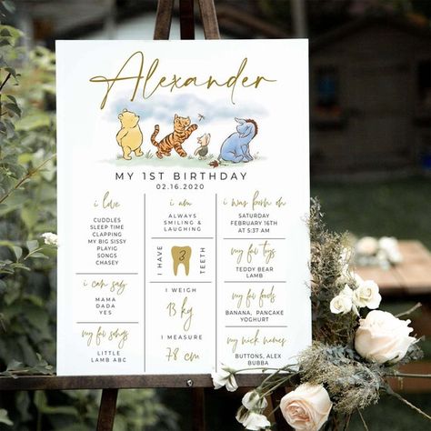 Classic Winnie the Pooh Milestone Board Milestone Sign | Etsy UK Winnie The Pooh Milestone, Pooh First Birthday, Winnie The Pooh 1st Birthday, 1st Birthday Sign, 1st Birthday Signs, Baby First Birthday Themes, First Birthday Sign, Winnie The Pooh Party, Winnie The Pooh Themes