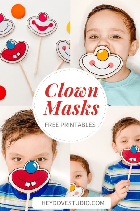 Circus Art Activities For Preschool, Clown Activities For Kids, Clown Crafts For Kids, Carnaval Crafts, Circus Crafts Preschool, Clown Masks, Daycare Art, Clown Crafts, Fourth Of July Crafts For Kids