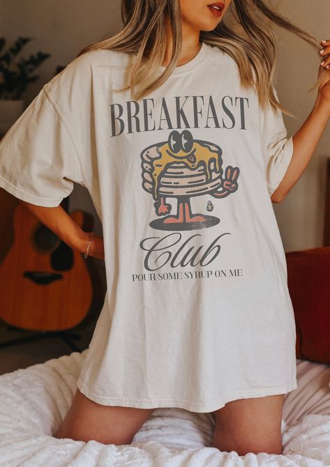 Breakfast Club Graphic Tee, Funny Birthday Brunch Comfort Colors Retro Shirt, Boho Hippie Graphic Tee, Bachelorette Girls Weekend Trip Shirt Pancake Designs, Retro Style Outfits, Family Brunch, Birthday Brunch, Funny Graphic Tees, The Breakfast Club, Weekend Trip, Girls Weekend, Retro Shirts