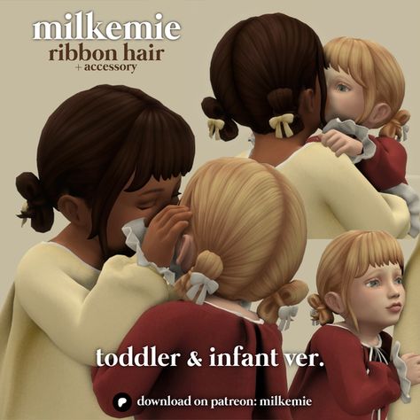 ribbon hair (toddler & infant ver) | Patreon Sims Infant Cc Patreon, Milkemie Sims 4, Infant Hair Sims 4 Maxis Match, Kids Cc Sims 4 Patreon, Infant Sims 4 Hair, Sims Cute Cc, Sims Cc Infant Hair, Sims Infant Cc Hair, Ts4 Infant Hair